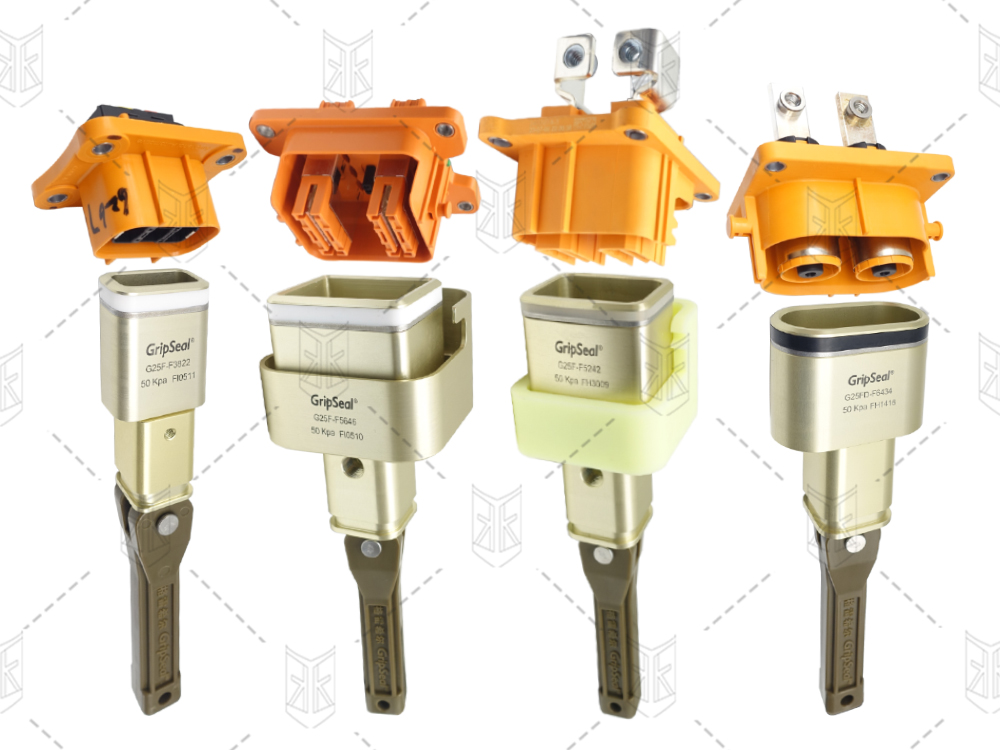 格雷希爾G25F系列密封測試接頭，用于新能源電池包電氣接插件的封堵與連接